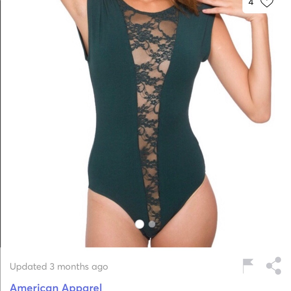 American Apparel Red Lace Bodysuit